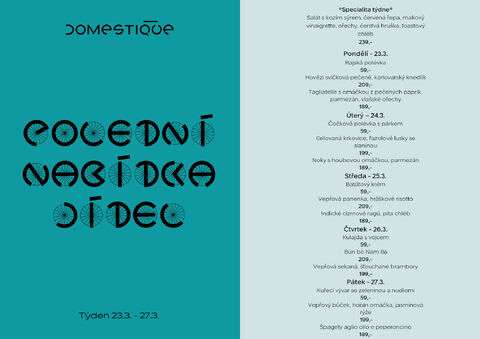 Tento týden v Domestique - Polední menu 23.3. - 27.3.