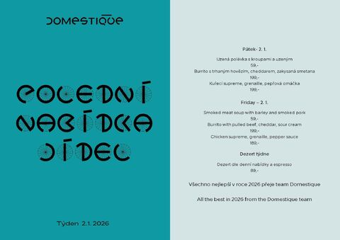 Tento týden v Domestique - Polední menu 2.1. 2026